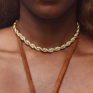 Gold Thick Rope Chain, Thick rope set, All Sizes thick rope necklace, rope necklace, thick chain necklace, layered rope, chunky rope chain
