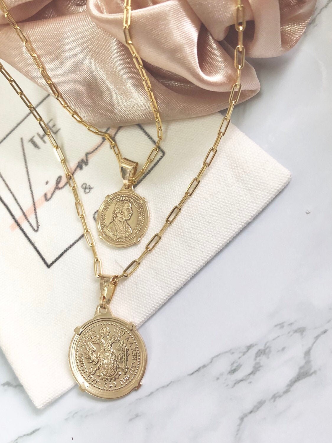 Fab fit fun gold coin necklace outlet