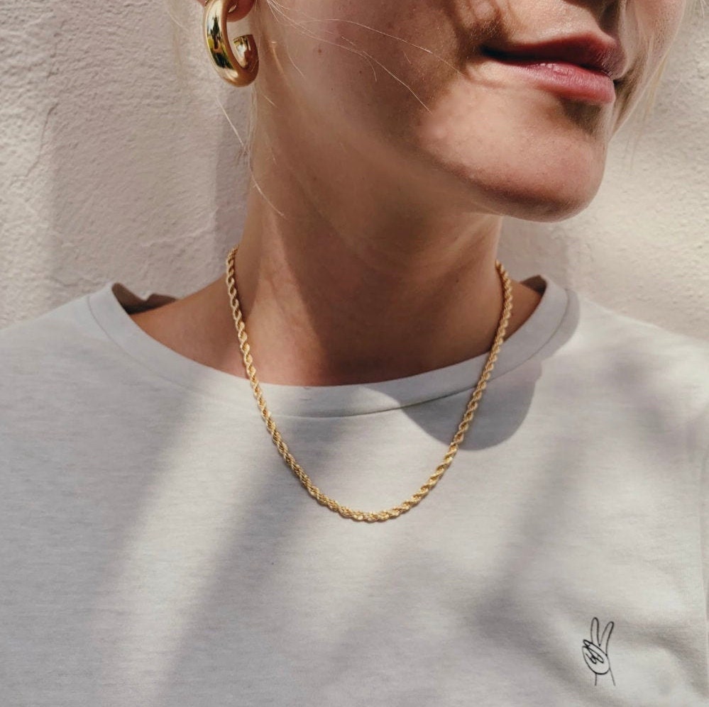 Skinny Rope Chain 18k Gold Layered Rope Chain 18 Rope Chain