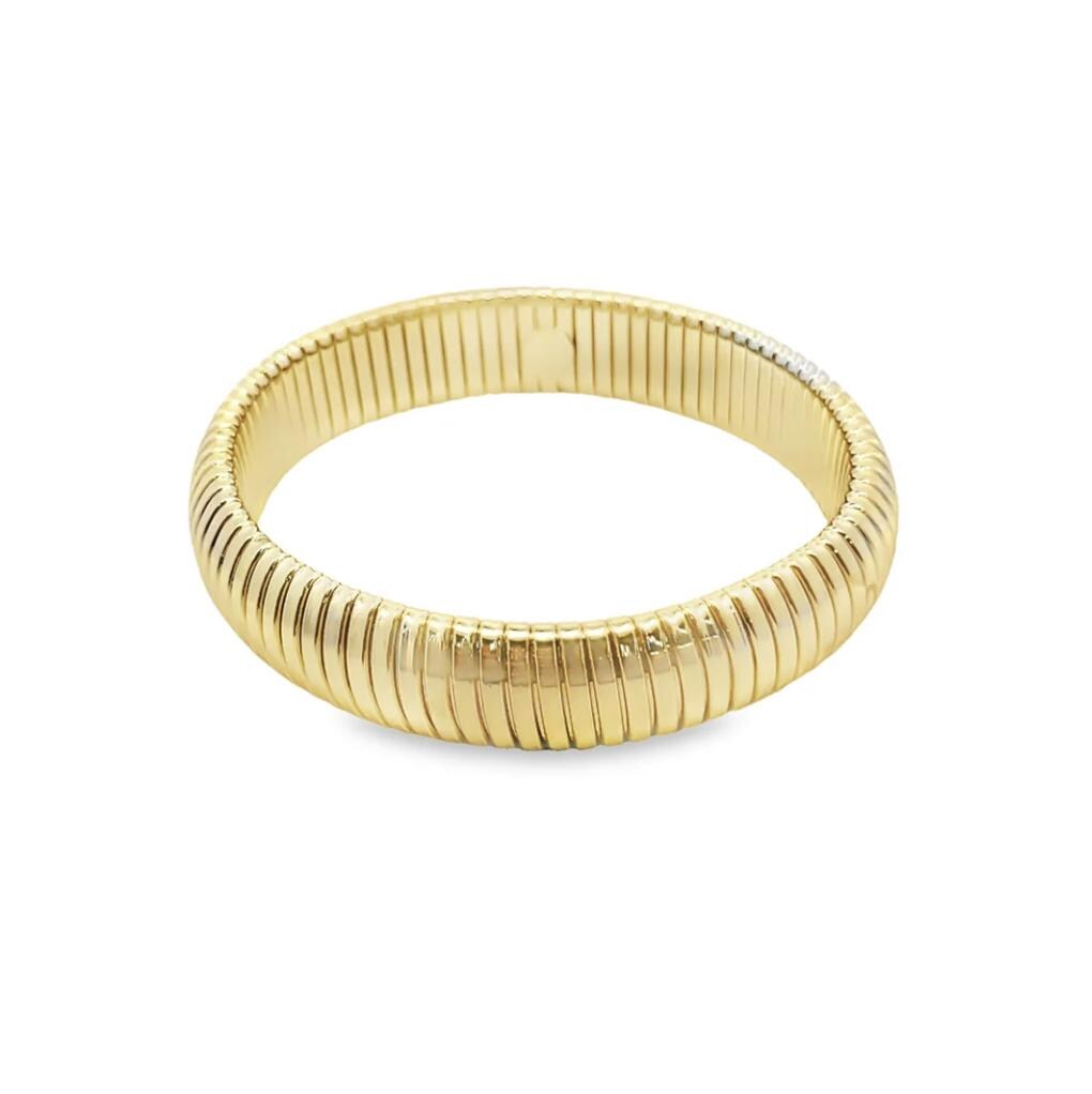 Wide Snake Bangle | Ribbed Infinity Bangle | Stackable Ribbed Bracelet ...