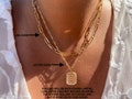 Initial Pendant Necklace | Layer Link Chain | Paperclip Necklace | Layer Necklace | 18k Gold Layered | Personalized name | Gift for her