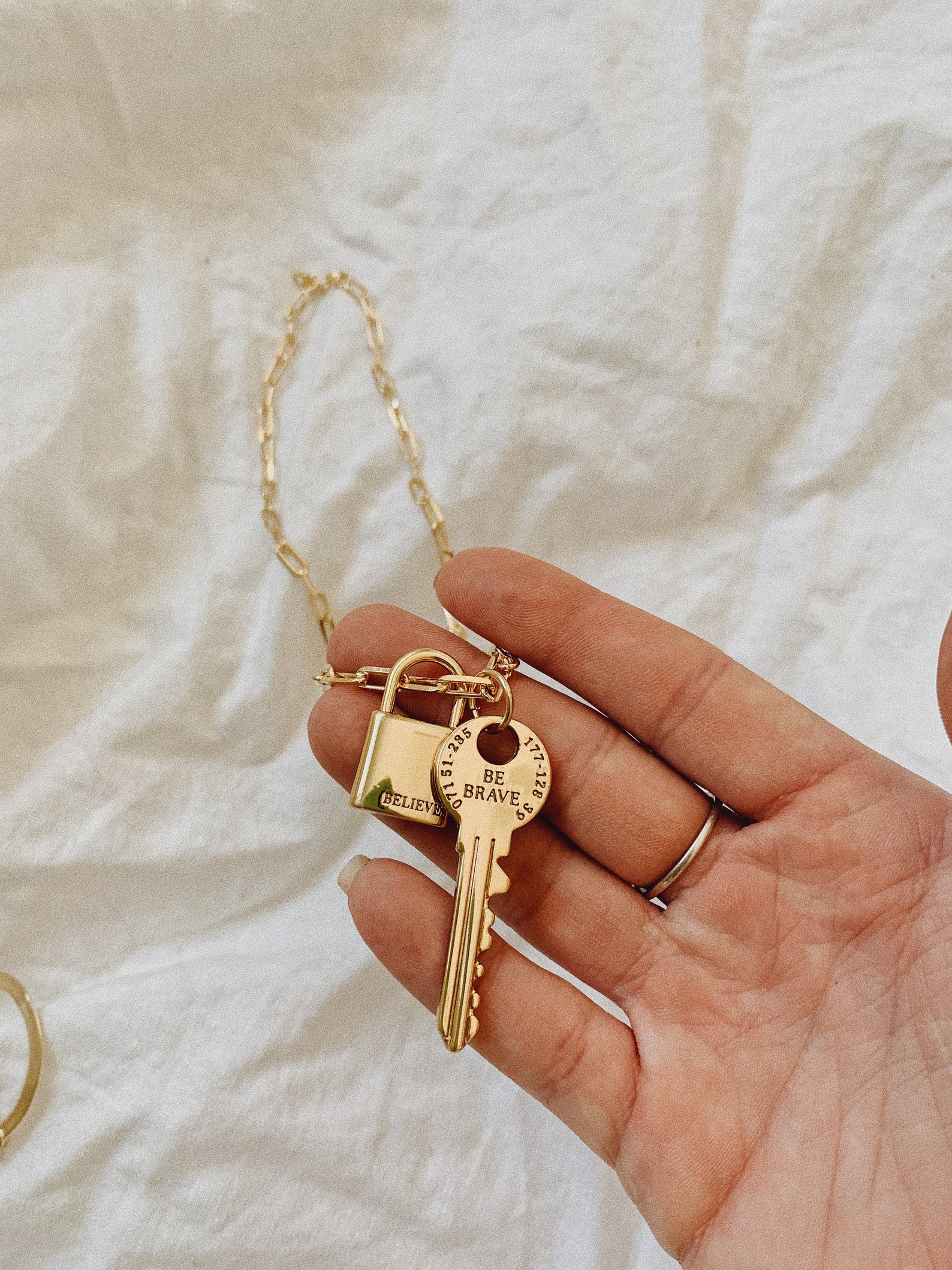 Lock and Key Necklace Gold Lock Gold Key Necklace Gold Etsy