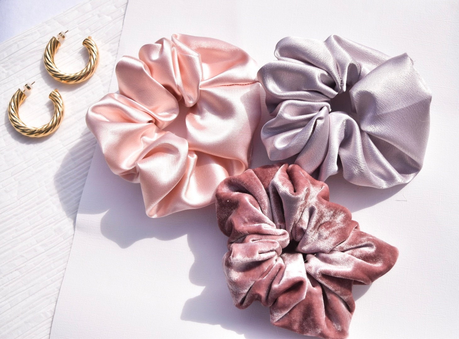 Perfect Silk Scrunchie Rose Pink Scrunchy Blonde Silky - Etsy