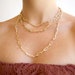 Paperclip Link Set | Link Necklaces | Chain Link Necklace | Gold Chain Necklace | 18K Layered Gold Necklace for Women | Gold Link Necklace