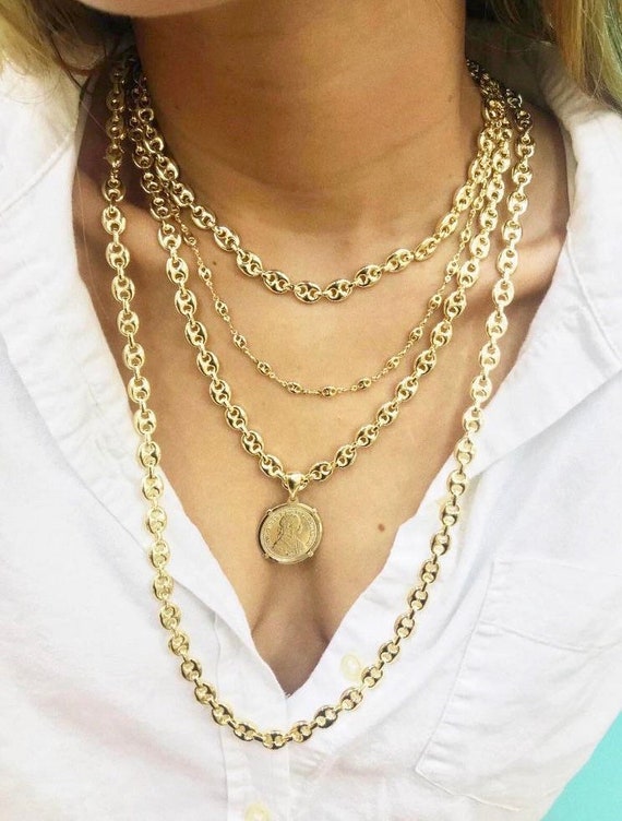Gucci Style Layered Chain 18k Gold 