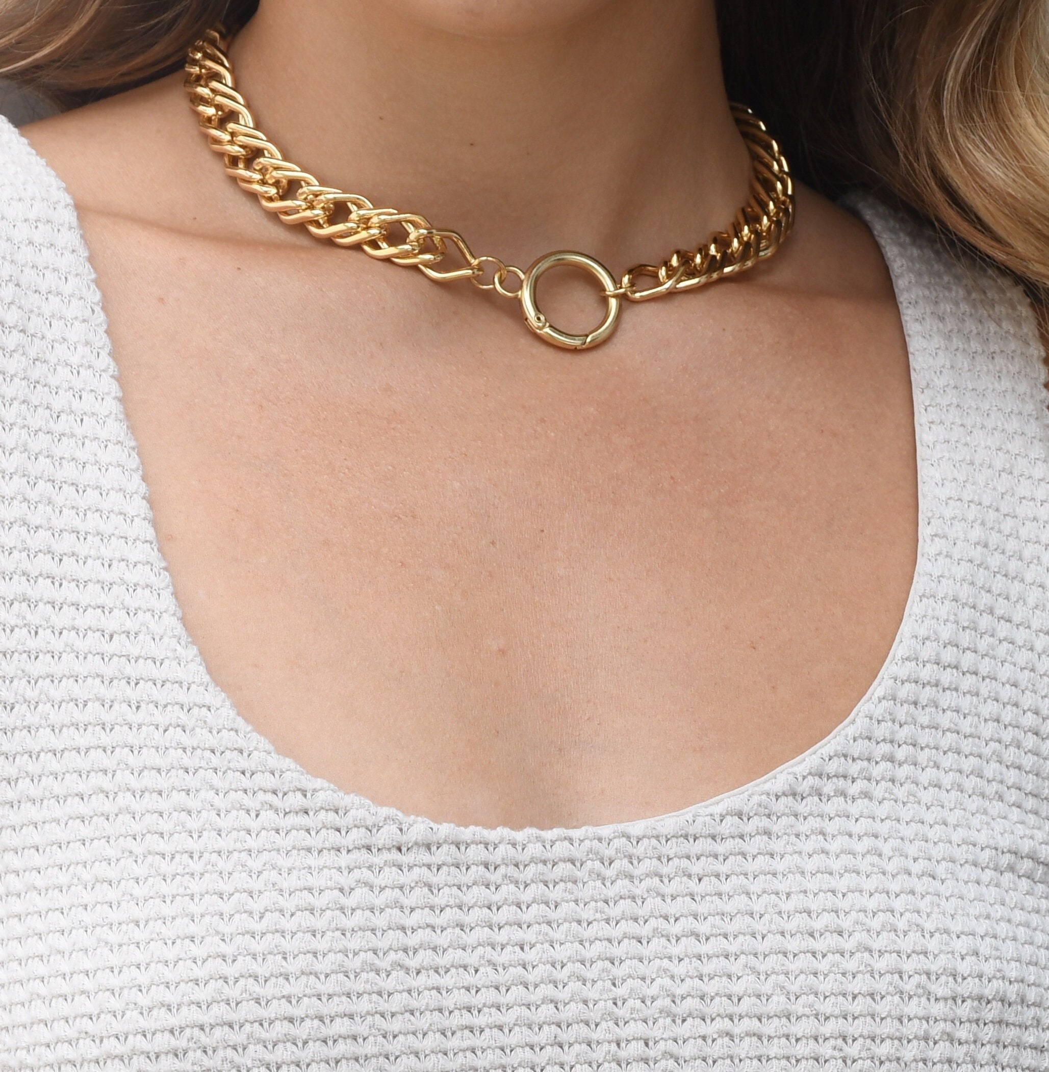 Circle Lock Thick Choker Chain