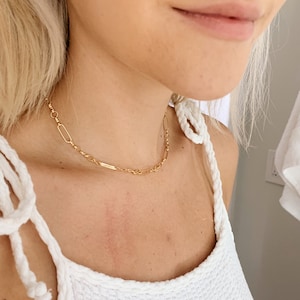Gouden vintage ketting, gold filled ketting, sierlijke gouden ketting, gouden sierlijke vintage ketting, gold filled sieraden, gold filled choker, sierlijke choker