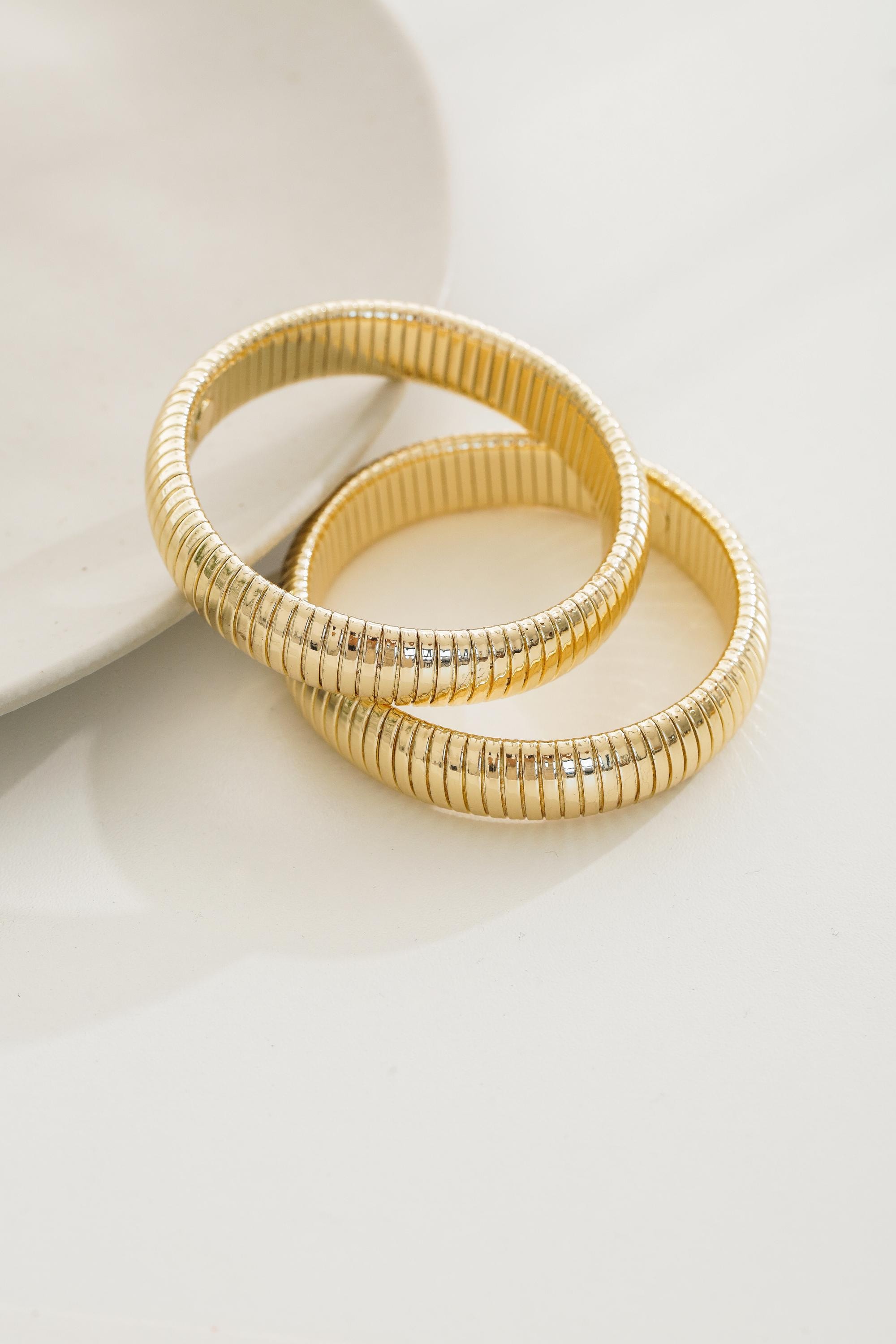 Wide Snake Bangle | Ribbed Infinity Bangle | Stackable Ribbed Bracelet ...