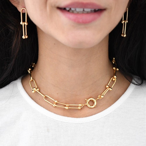 Ulock Chain Gold Lock Chain Gold Chain Ulock Necklace Etsy