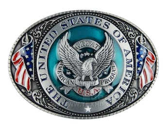 MONIQUE Men Zinc Alloy Engraved Western Cowboy Longhorn Star 1.5 Belt Buckle