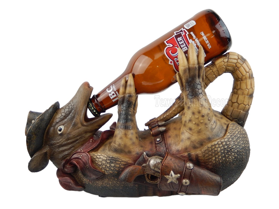 Drunken Texas Cowboy Armadillo Drinking Beer Wine Holder Etsy
