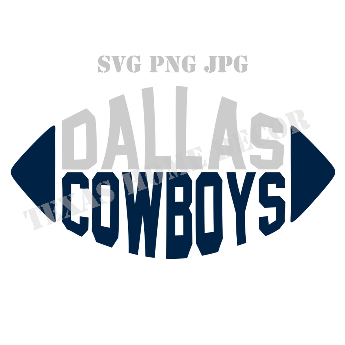 Dallas Cowboys Nfl Football Shape SVG PNG JPG Files | Etsy