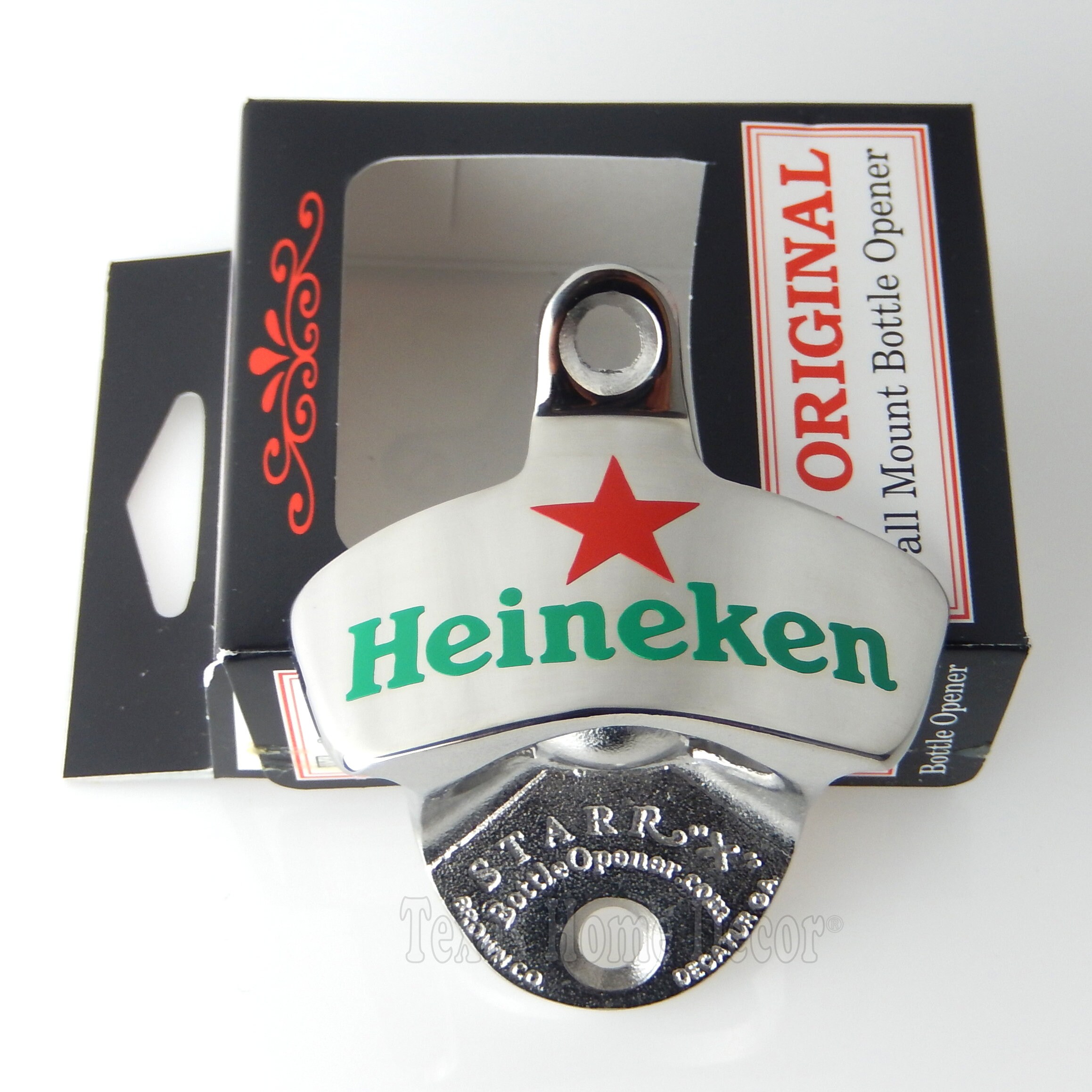 Heineken Beer Bottle Opener Solid Stainless Steel Wall Mounted Etsy
