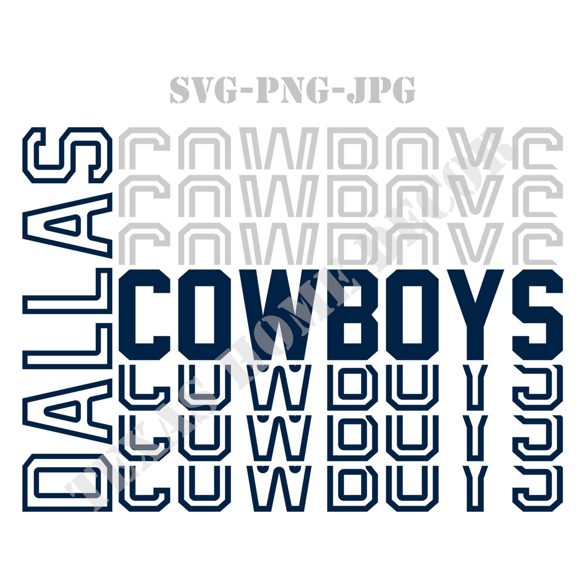 Dallas Cowboys Sliced Text Nfl SVG PNG JPG Files | Etsy