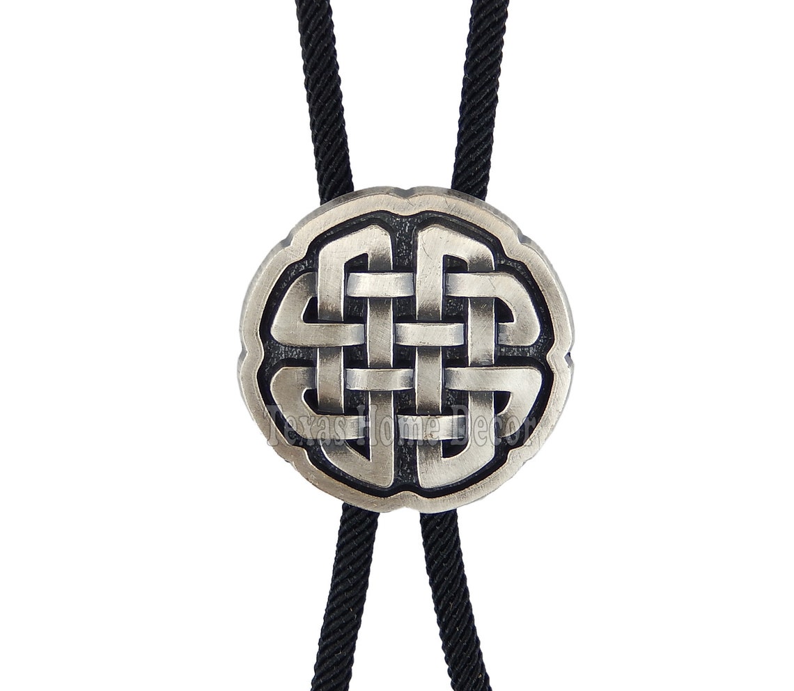 Celtic Knot Bolo Tie Real Silver Plated 35 Fiber Sky Etsy