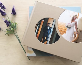 Leather & Acrylic cameo photo album cover