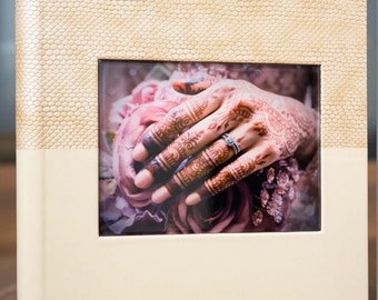 Cream tyson & drone cream acrylic cameo wedding album gift