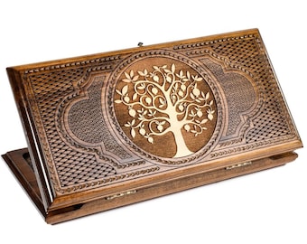 Armenian Handmade Wooden Backgammon Set - The Tree Pomegranates, Symbol Of Armenia
