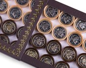 Handmade Backgammon Pieces RA Coat of Arms OF Armenia, 32 Pieces, Made by Real Wood, Bronze Alloy Metal, Handcraft, Checkers Pieces