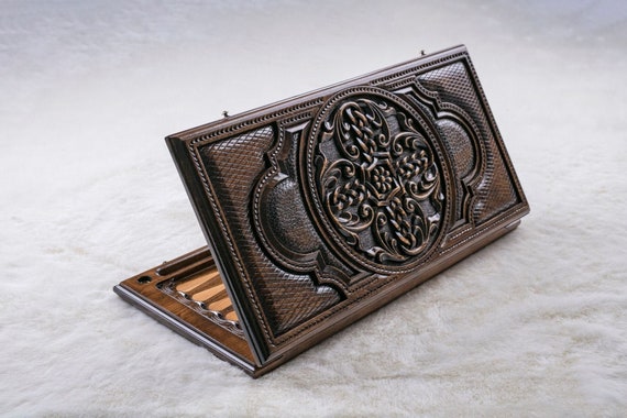Handmade Wooden Backgammon Armenian Ornament With Checkers | Etsy