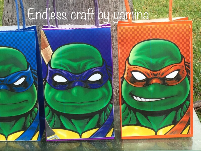 Ninja turtle goodie bagscandy bags 6 pieces and up.