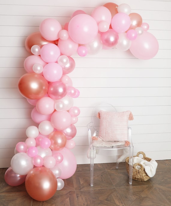 Balloon Arch Garland Kit 90 Pink Blush Rose Gold Diy Etsy