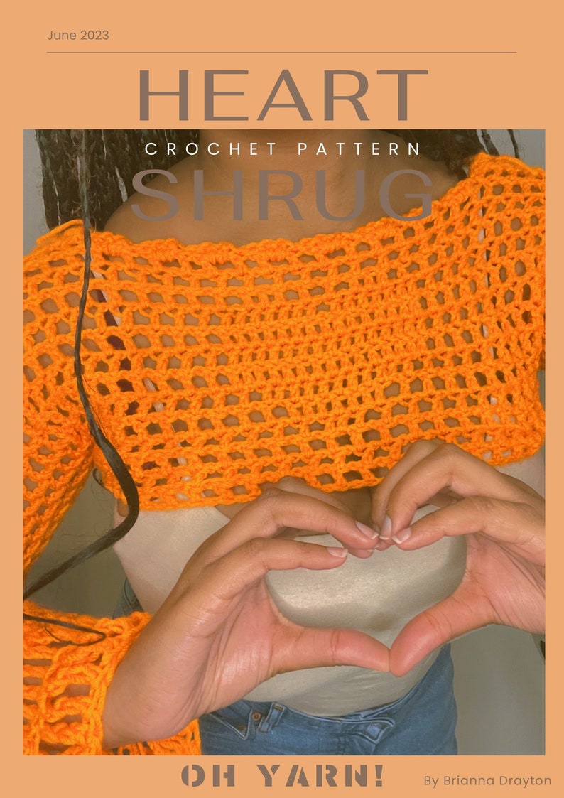 Mesh Heart Shrug Crochet Pattern / Video Tutorial image 2