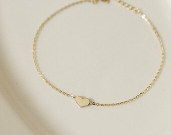 Gold Heart Bracelet - Etsy Gold Heart Bracelet - Etsy