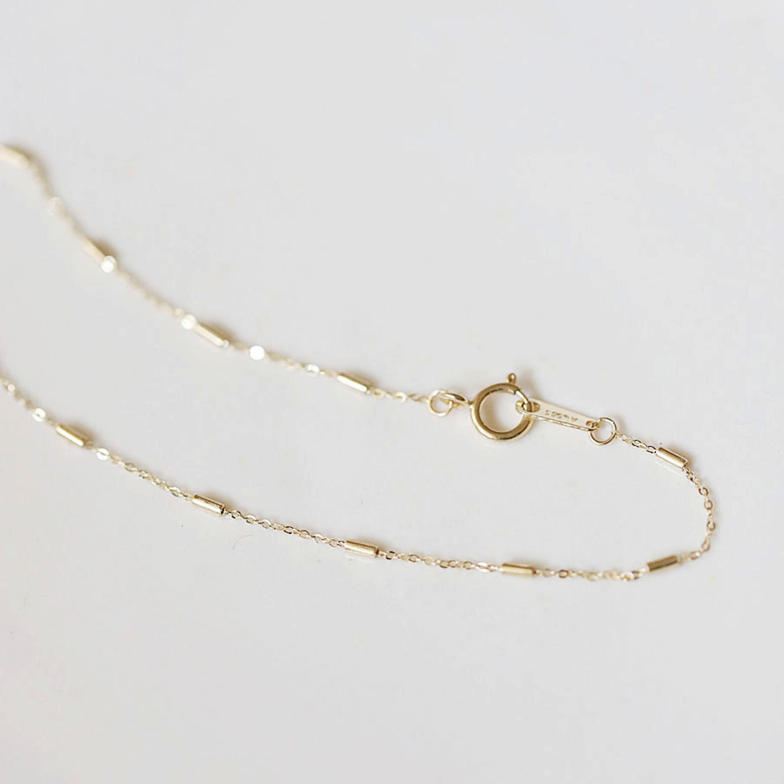 14K Solid Gold Bracelet Real Gold Minimalist Bracelet 14K Etsy