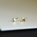 14K Solid Gold Butterfly Stud Earrings, Dainty Minimalist Earrings, Delicate Butterfly Stud Earrings, Valentine's Gift for Her