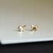 14K Solid Gold Butterfly Stud Earrings, Dainty Minimalist Earrings, Delicate Butterfly Stud Earrings, Christmas Gift for Her 