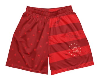 America 250 Unisex mesh shorts -- Red