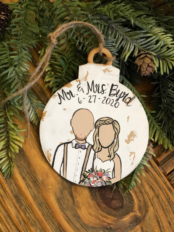 Wedding Keepsake Ornament Hand Painted Gift Etsy