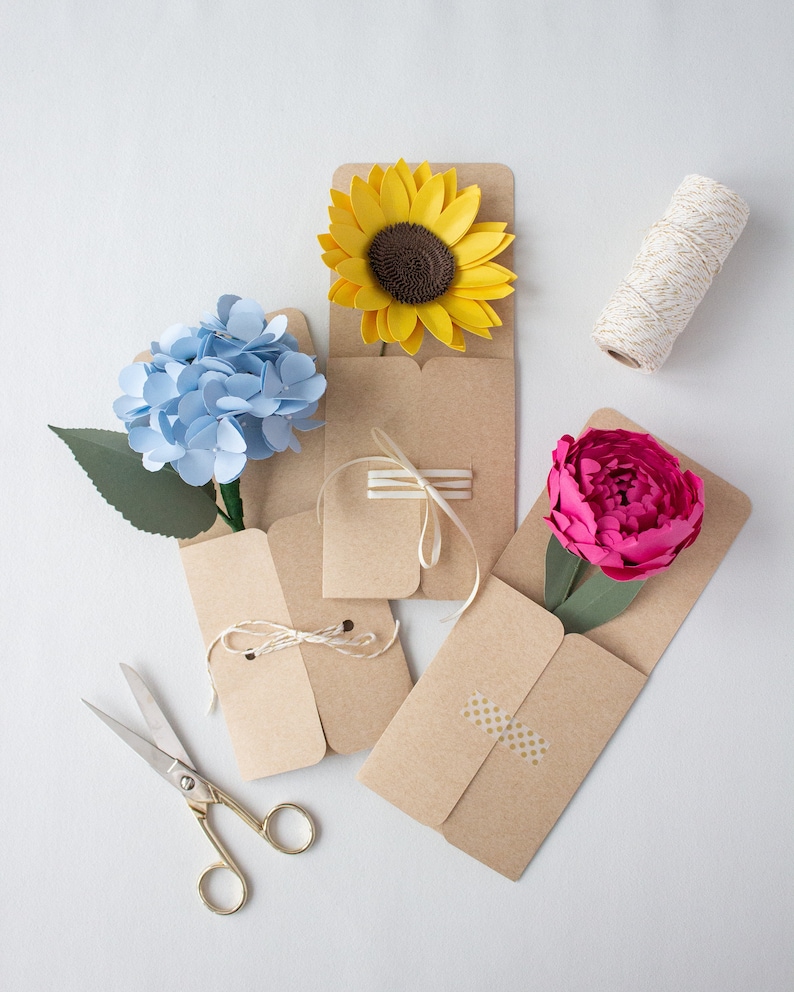 Paper Flower Holder SVG for Cricut and Silhouette Envelope Etsy