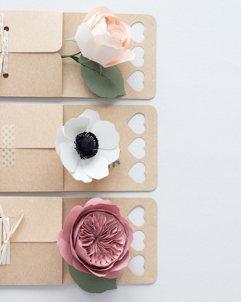 Paper Flower Holder SVG With Hearts Handle for Cricut and Etsy