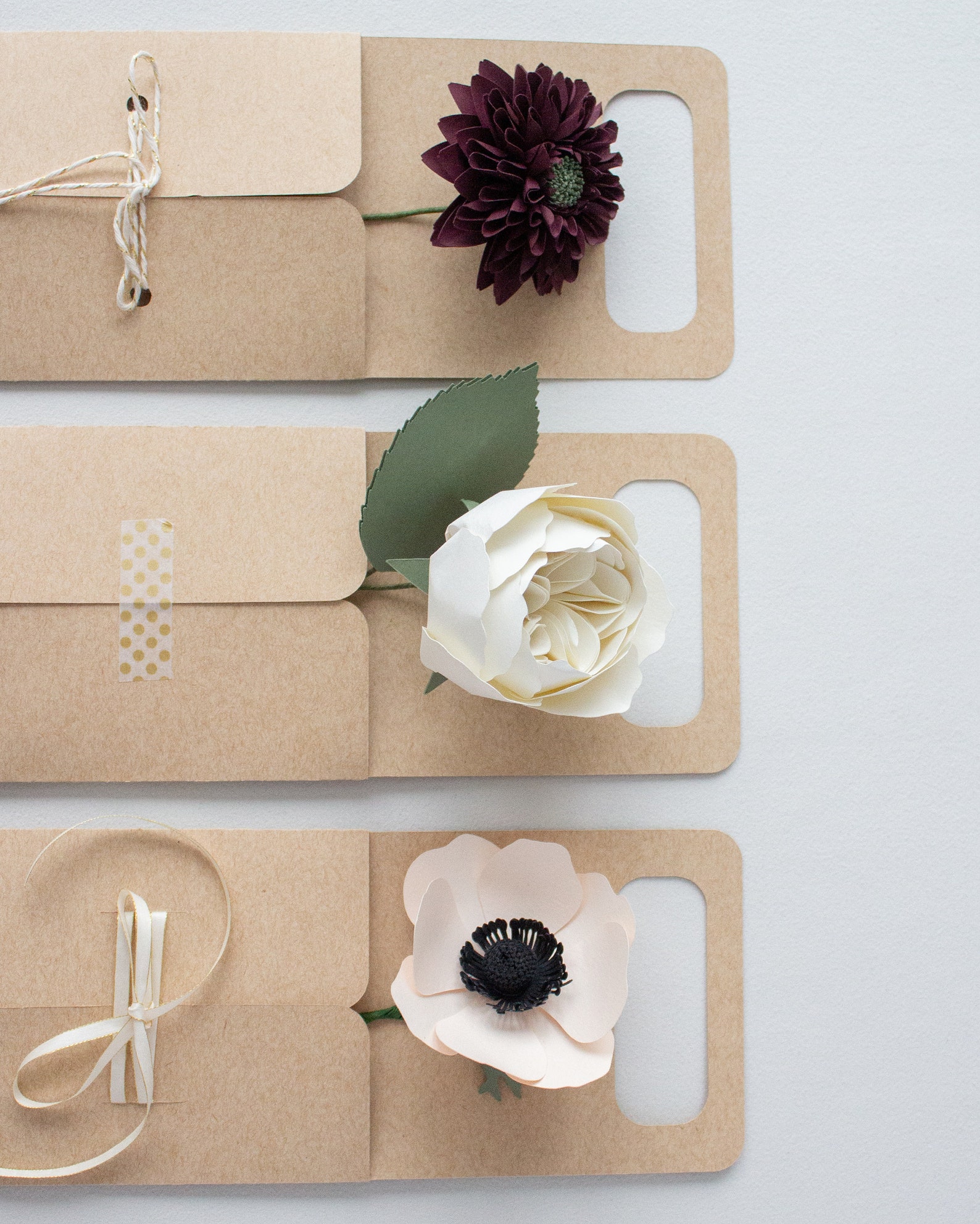 Paper Flower Holder Rectangle Handle Mini Online for Etsy