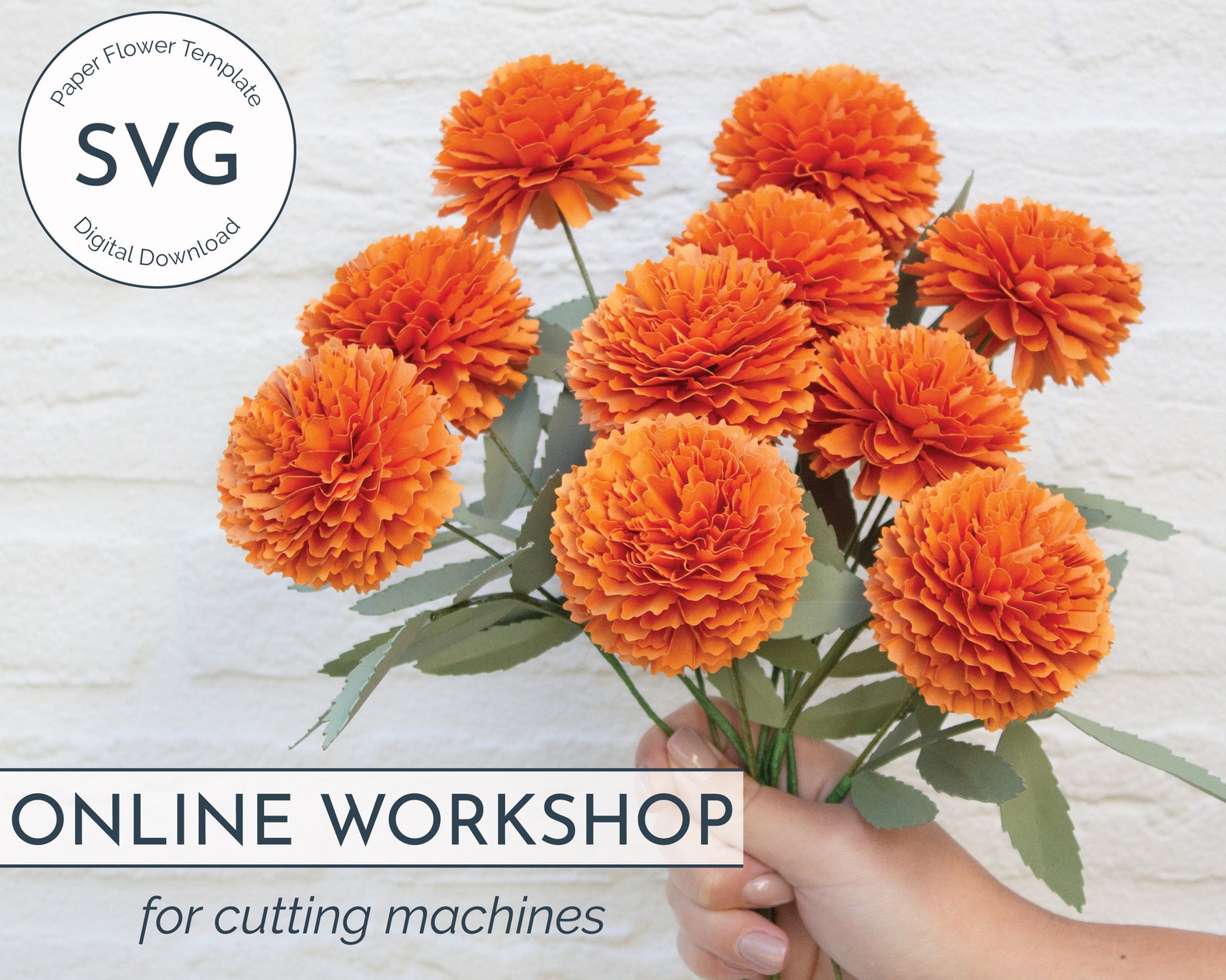 Paper Marigold Flower SVG Online for Cricut and Etsy France