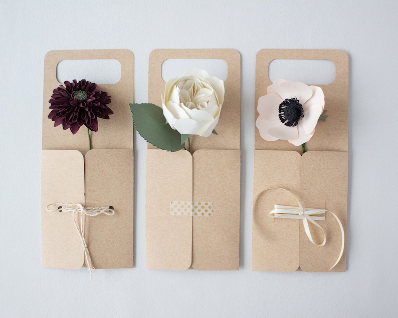 Paper Flower Holder Rectangle Handle Mini Online for Etsy