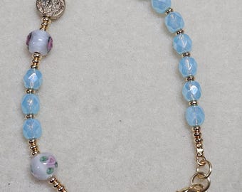 Rosary Bracelet~ One Decade Rosary Size 7 1/2 to 8.