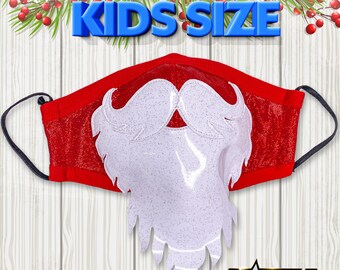 Santa Claus with Beard Face Cover - Kids