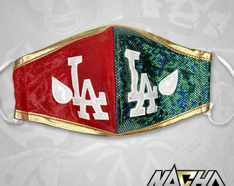 Los Angeles (LA) Dodgers Mexican Tri-Color Luchador Wrestler Face Cover