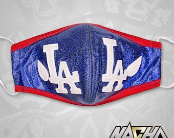 Los Angeles (LA) Dodgers Blue Luchador Wrestler Face Cover