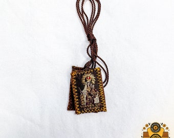 12-Piece Religious Scapular Set – Virgen Del Carmen, Handmade In Mexico