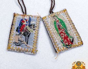 Escapulario de La Virgen de Guadalupe y San Martin Caballero/ Scapular of Our Lady of Guadalupe and St. Martin of Tours