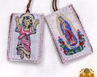 Escapulario de La Virgen de Guadalupe y El Niño Jesus / Scapular of Our Lady of Guadalupe and Baby Jesus Necklace Collar