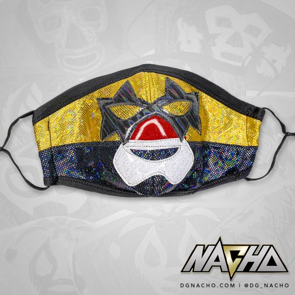 Super Muñeco Gold and Black Mexican Luchador Style Face Cover