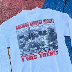 Vintage 2003 Boxing Biggest Fight Night Hopkins Joppy Mayorga Spinks Rahman Atlantic City New Jersey Long Sleeve Graphic Shirt Size Large