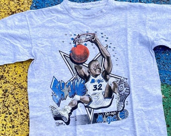 T-shirt Vintage Shaq O'Neal Salem Sportswear - Taille M, Gris, Bon état