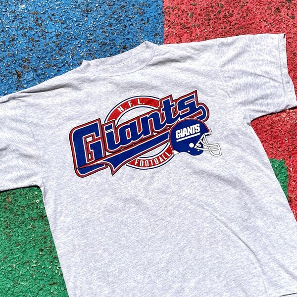 Vintage 90s Early 2000s New York Giants NFL Football Logo 7 Graphic Shirt Size Large