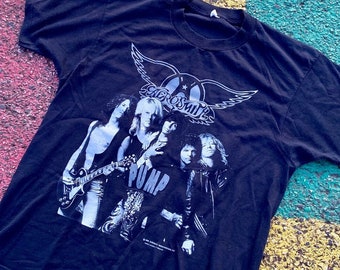 Aerosmith Vintage 90s Pump Tour 1990 Faded Black Band T-shirt